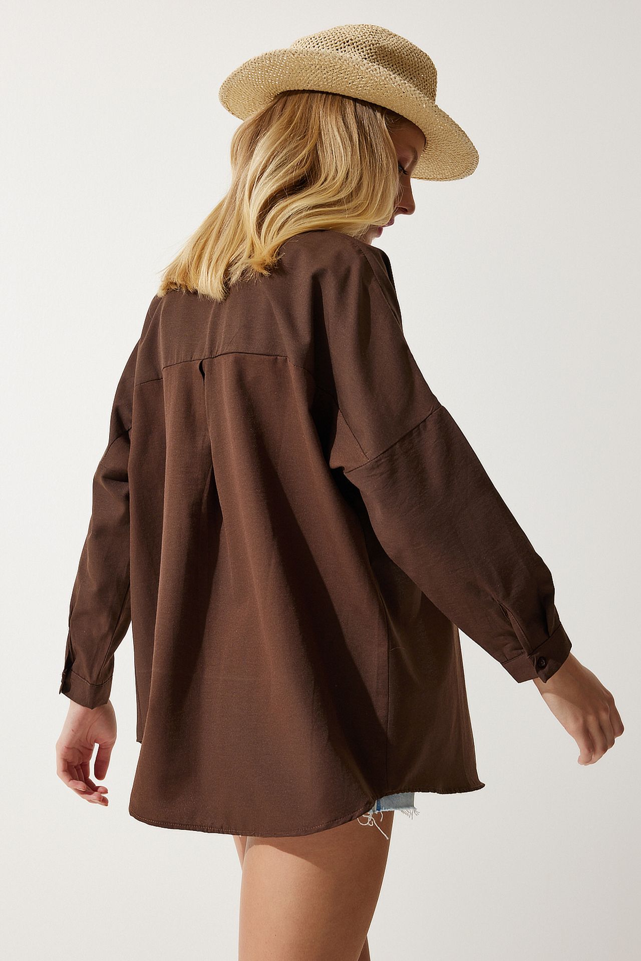 ISTANBUL Oversized Poplin Button-Up Shirt with Long Sleeves 4