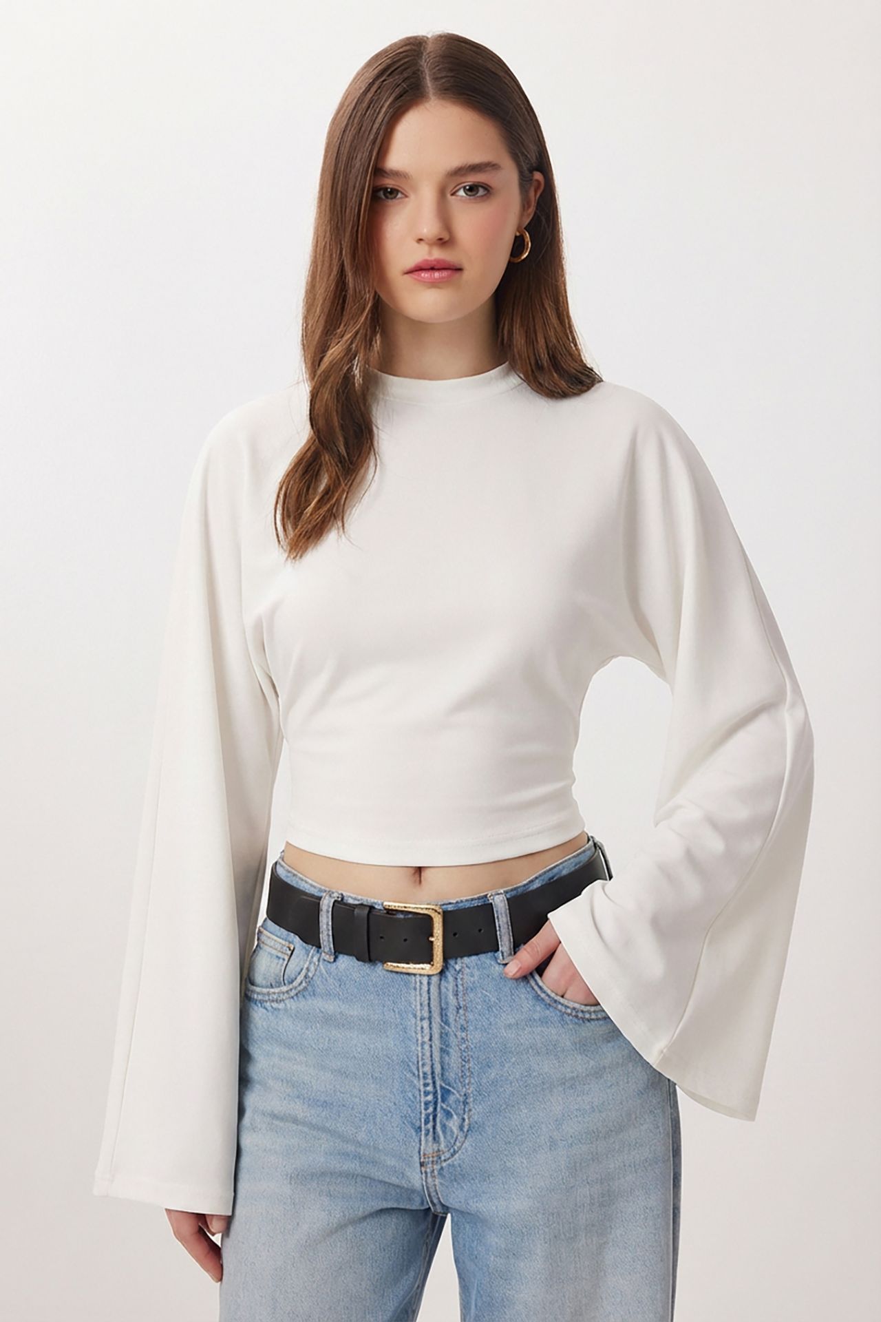 ISTANBUL Crew Neck Long Sleeve Blouse 3