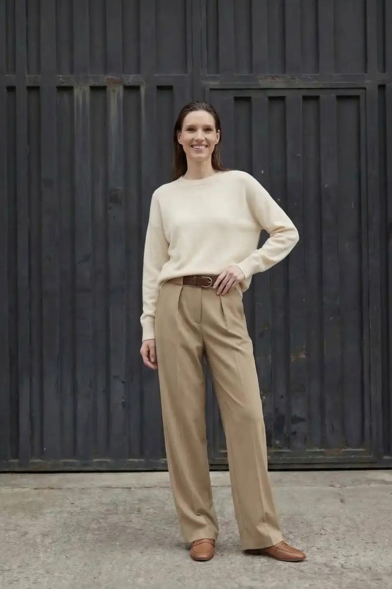 MY FASHION High Waist Pleated Wide Leg Trousers 3