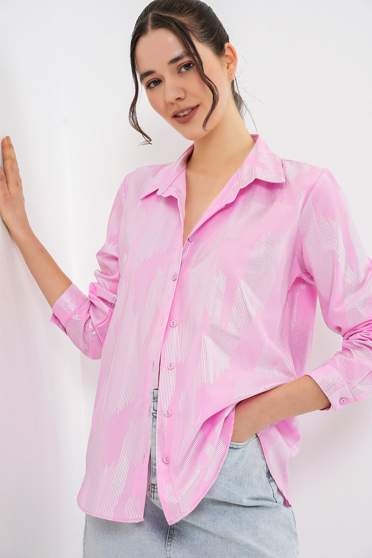 BDART Oversized Abstract Print Button-Front Shirt 4