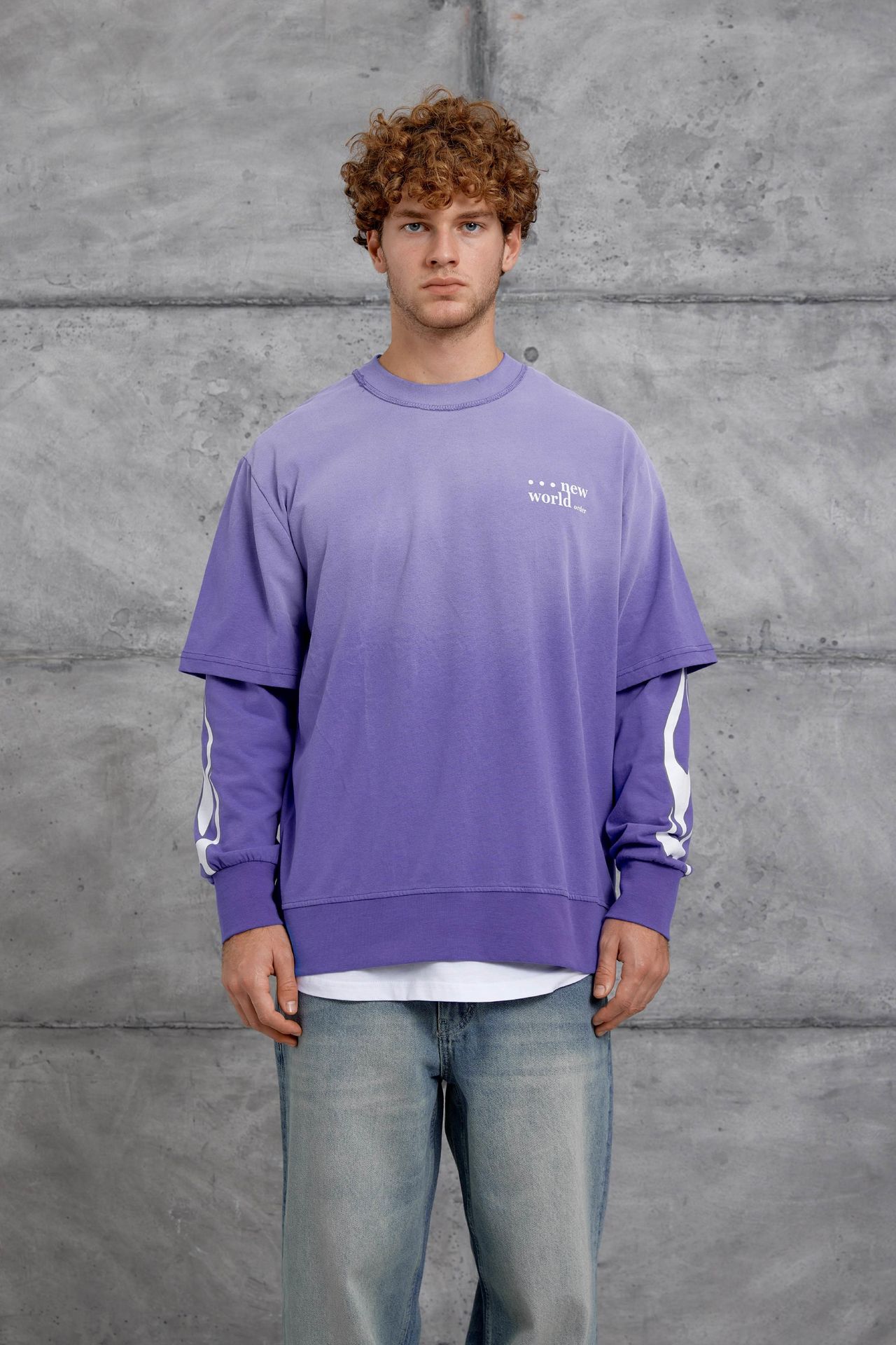 NOMARC Baskılı Geniş Kesim Bisiklet Yaka Sweatshirt 1