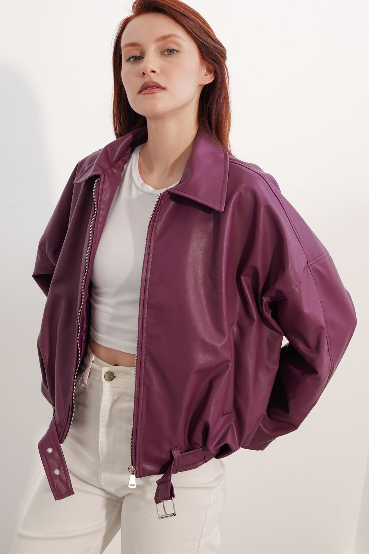 BDART Oversized Faux Leather Belted Jacket 3