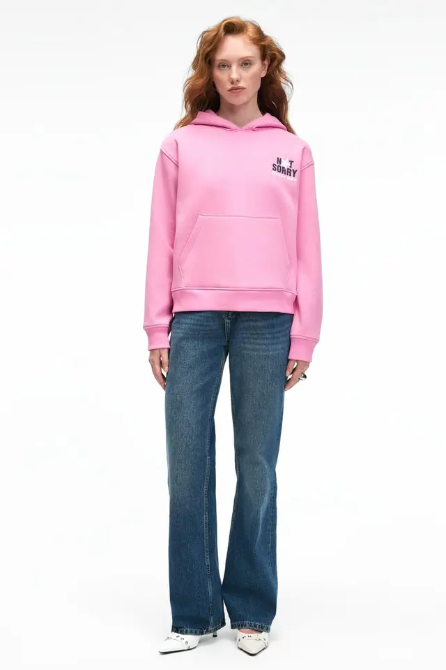 GRIMELANGE Oversized Hooded Printed Sweatshirt