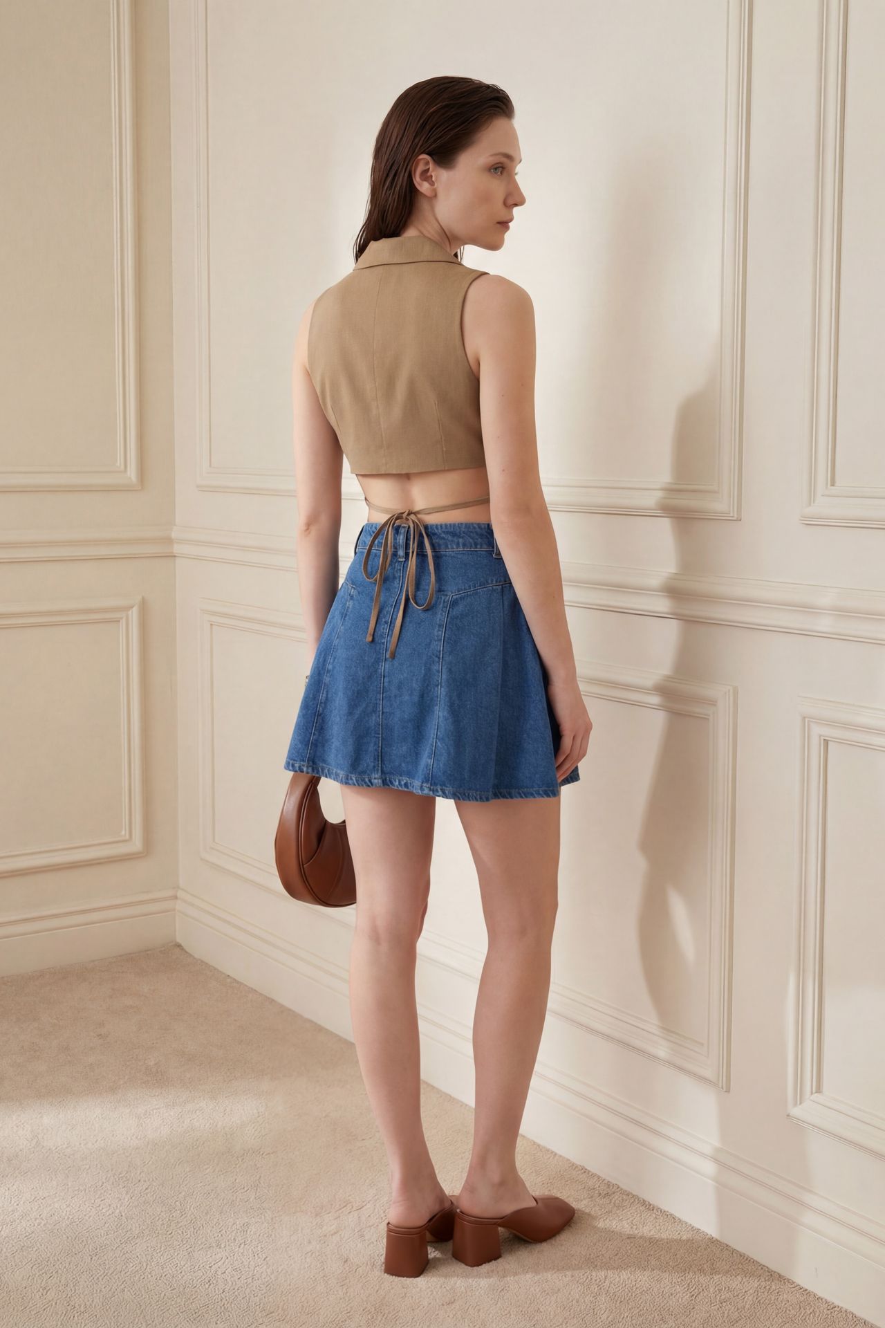 MY FASHION Sleeveless Buttoned Waistcoat with Back Detail 3