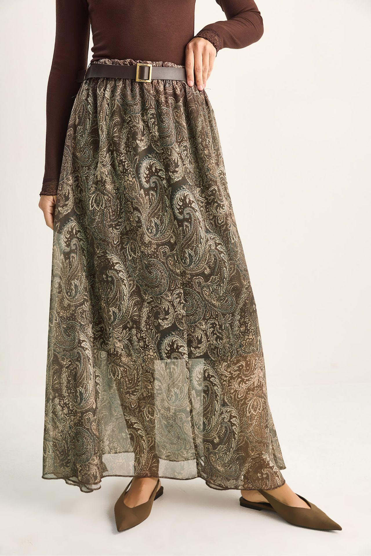 LUCCI Cotton Blend A-Line Skirt 5