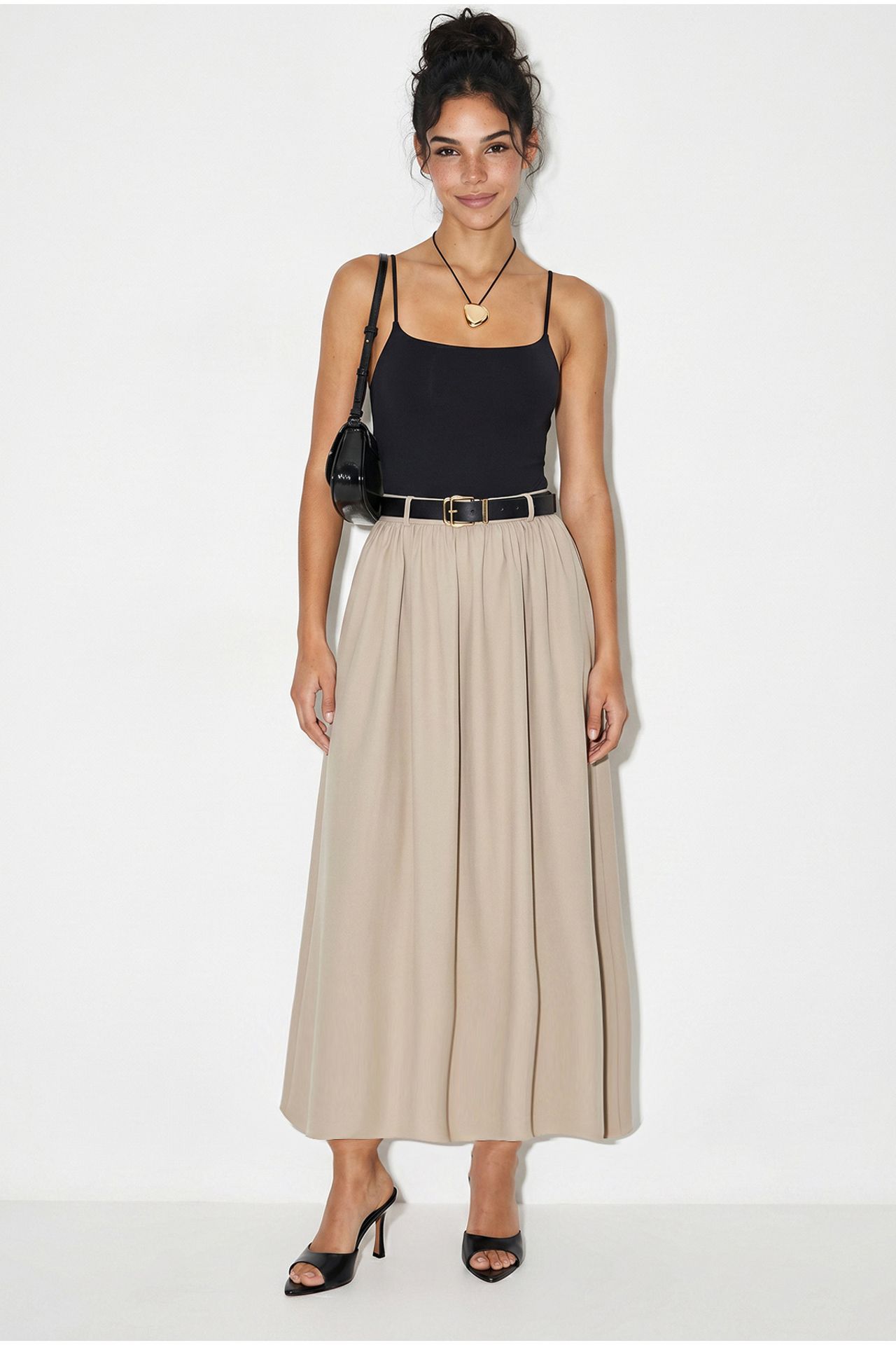 LUCCI High-Waist Belted Maxi Skirt 2