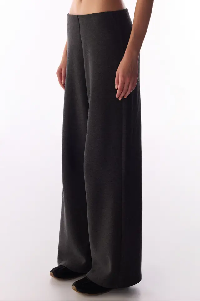 PENTI Warm Wide Leg Melange Pattern Pants