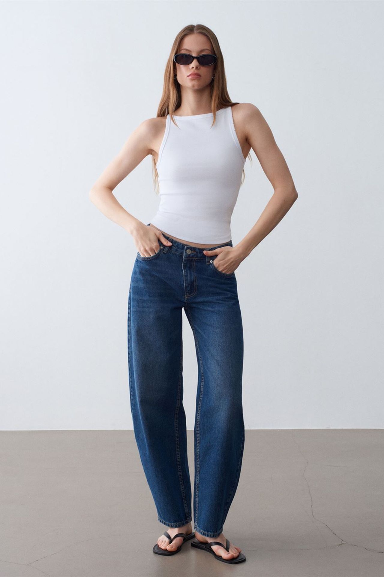 DILVIN Ribbed Cotton Halterneck Blouse 1