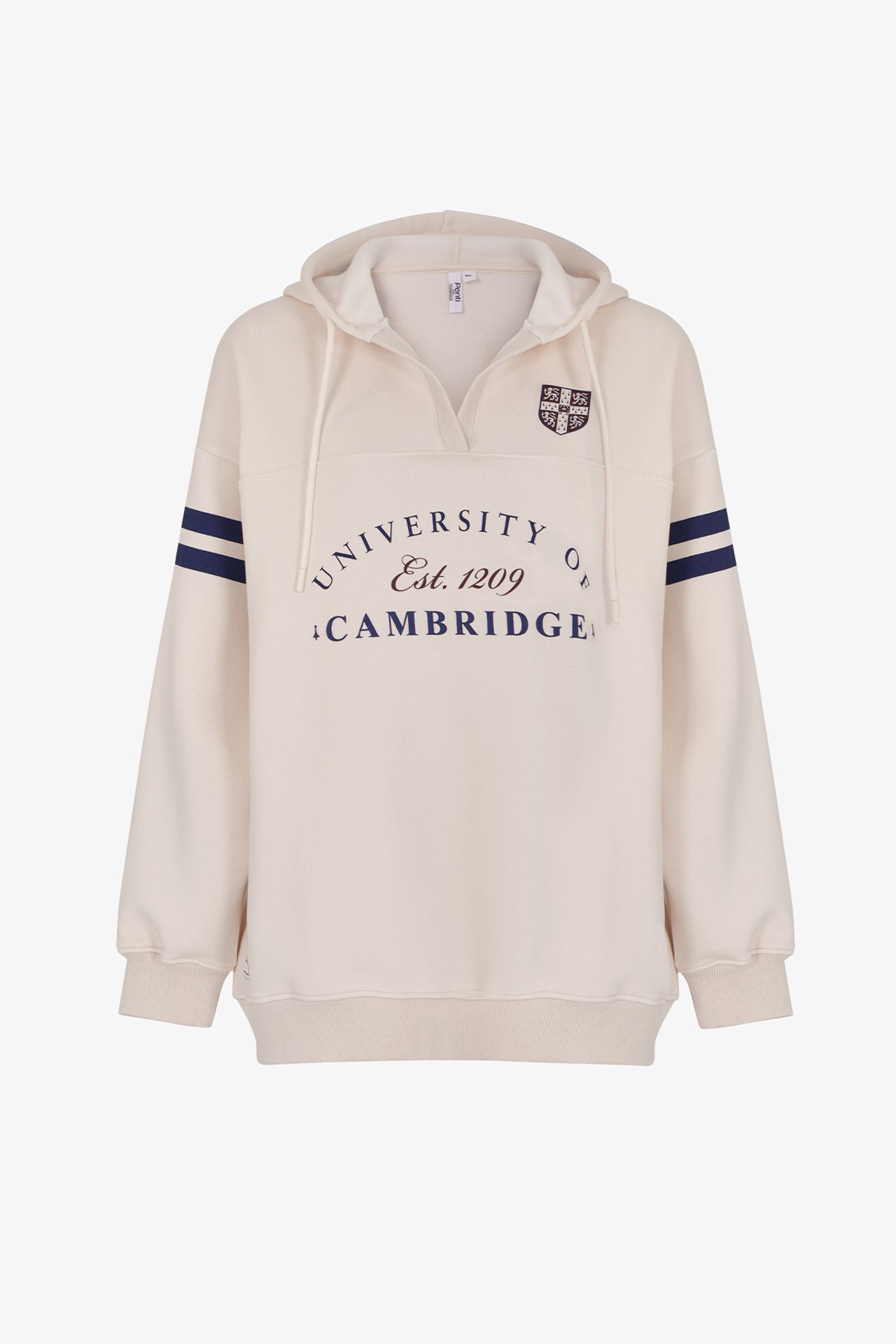 PENTI Cambridge Printed V-Neck Hooded Sweatshirt 6