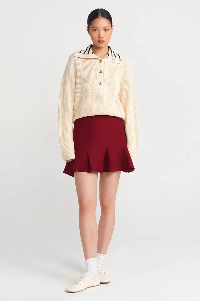 DILVIN High-Waist Ribbed Mini Skirt