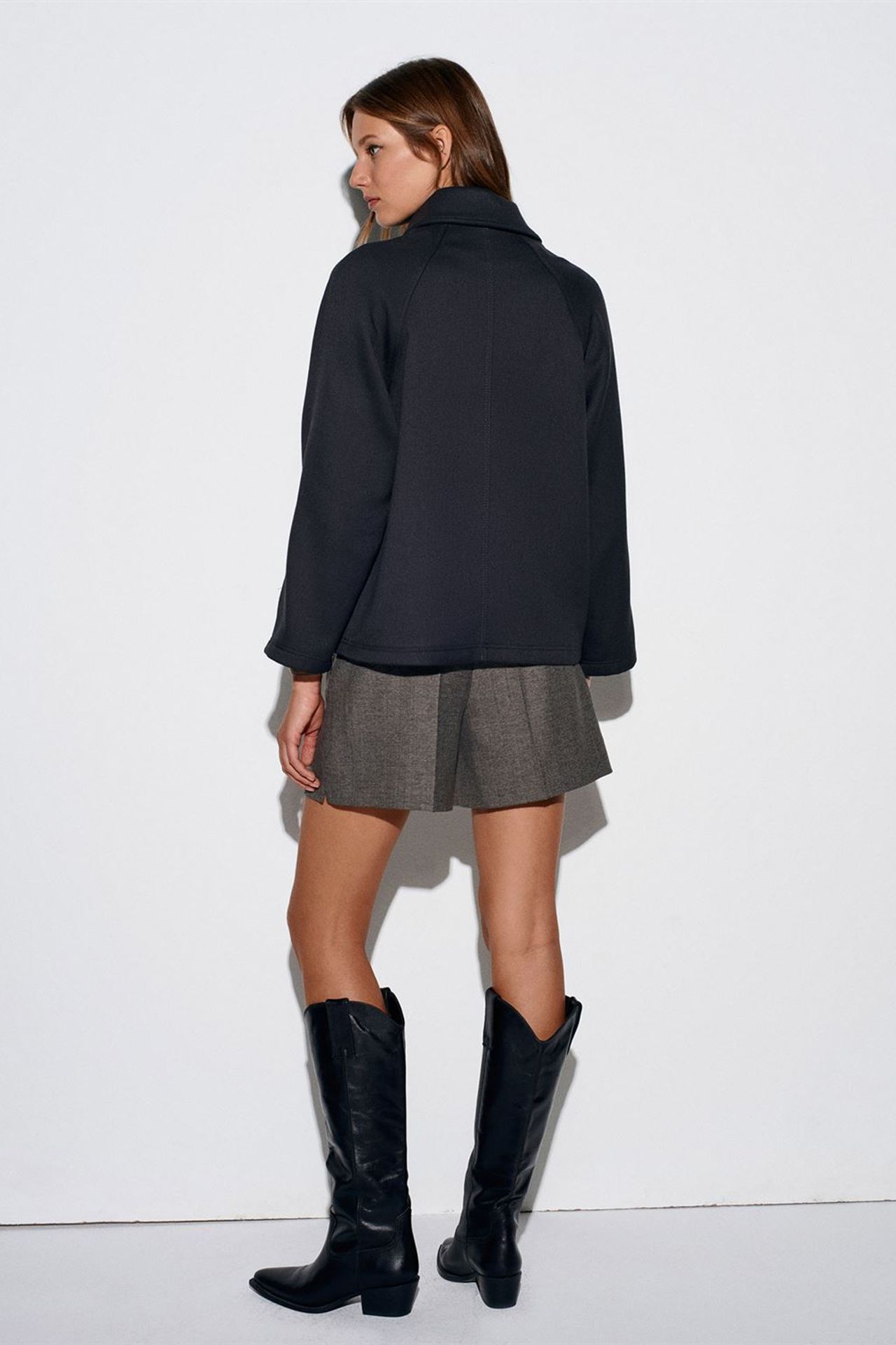 DILVIN Oversized Plush Woven Button Jacket