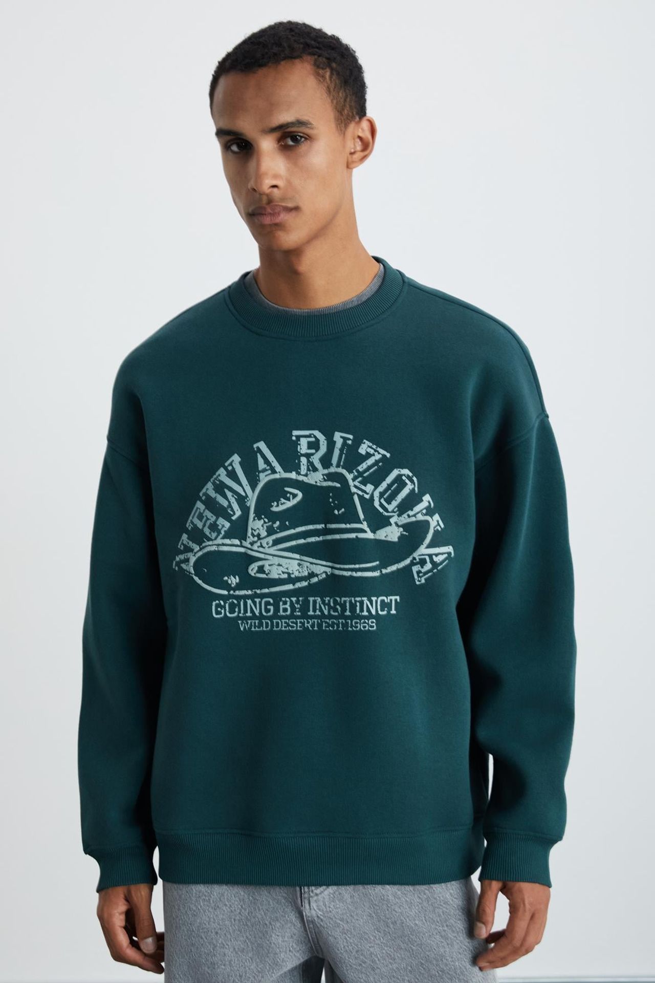 GRIMELANGE Baskılı Bisiklet Yaka Sweatshirt 2