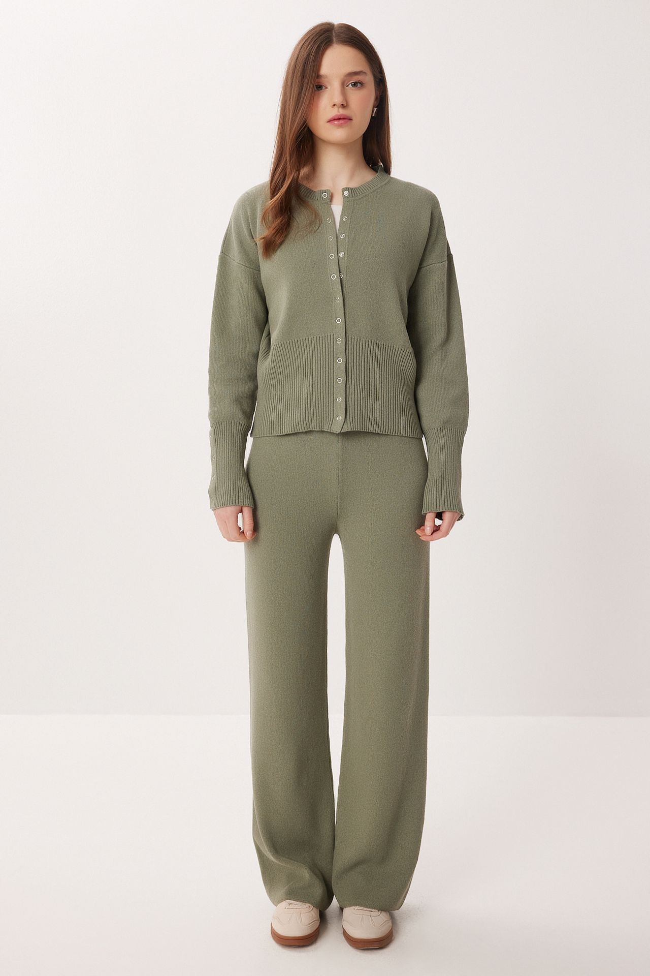 ISTANBUL Ribbed Knit Co-Ord Set with Button Closure