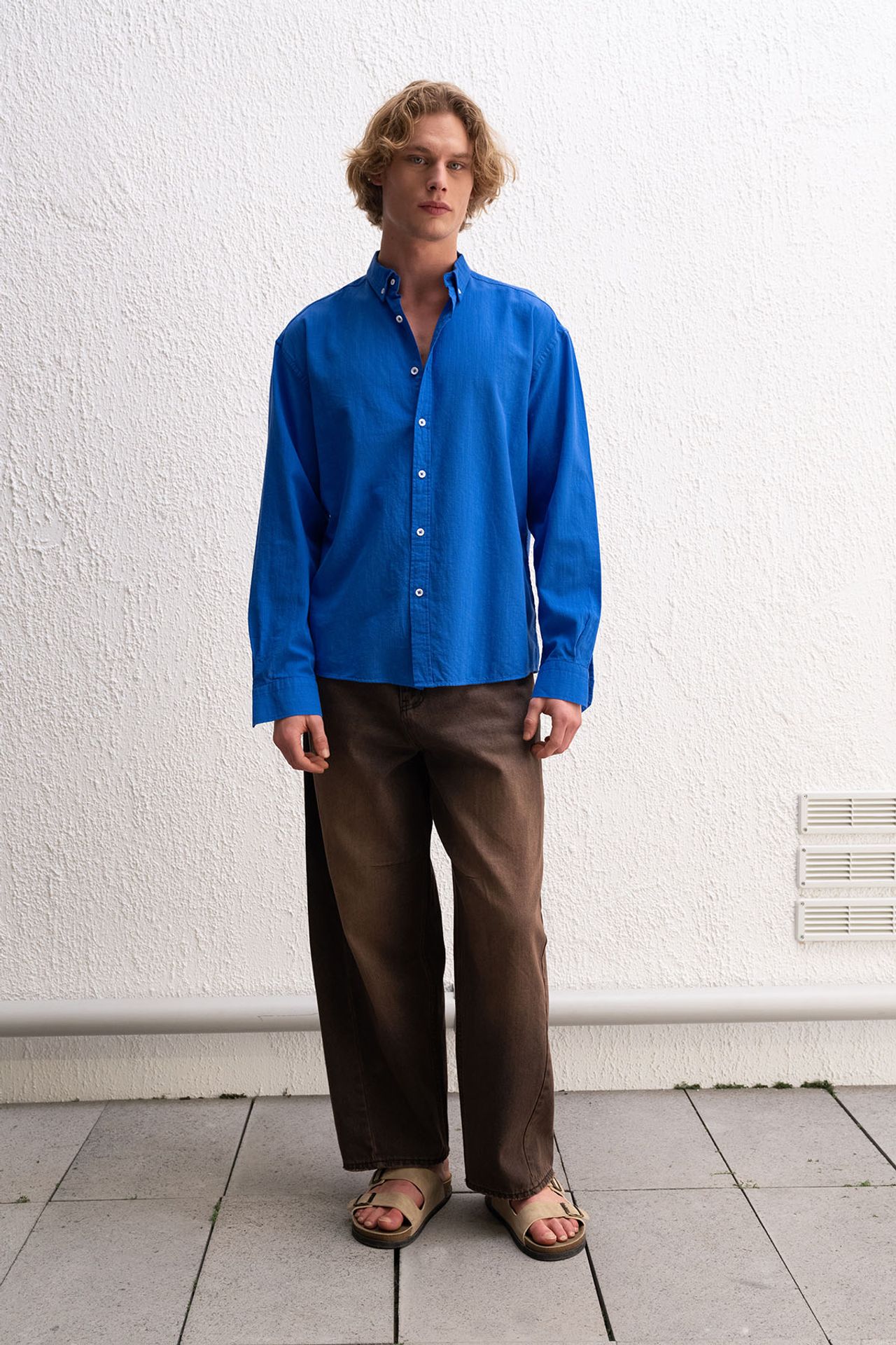 GIESTO Cotton Oversized Button-Up Shirt 1