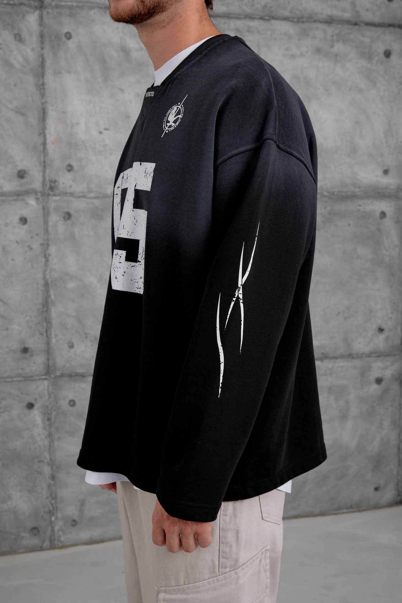 NOMARC Baskılı Oversize Bisiklet Yaka Sweatshirt 2