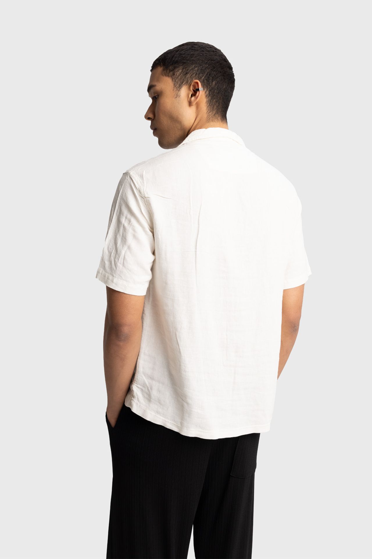 GIESTO Men's Cotton Embroidered Poplin Short Sleeve Shirt 4