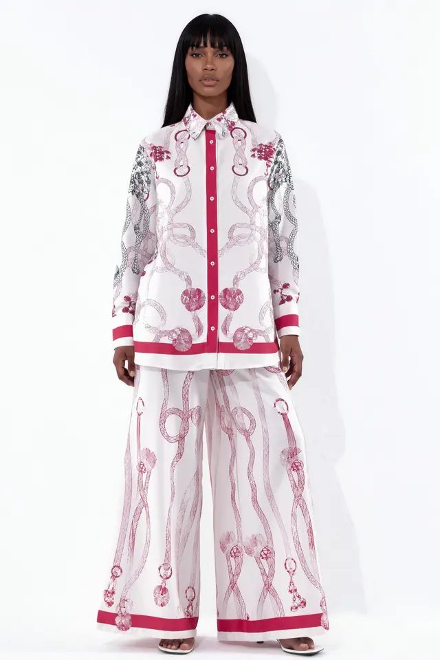 MSN Geometric Shirt Collar Co-ord