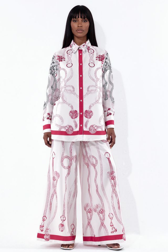 MSN Geometric Shirt Collar Co-ord