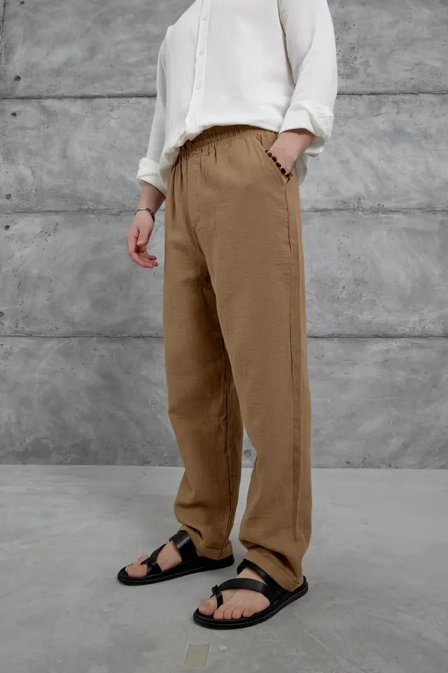 NOMARC Lastikli Bel Geniş Paça Pantolon