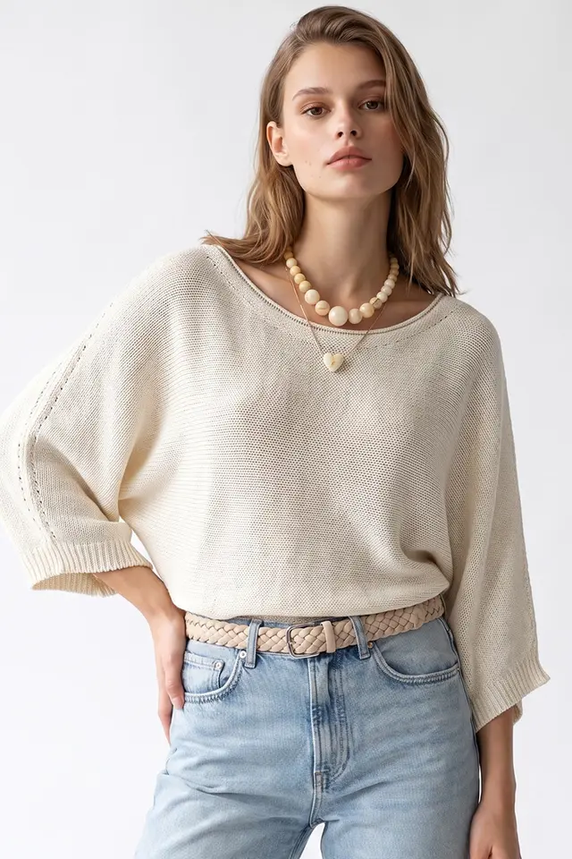 MIXRAY Women's Cotton-Blend Sweater