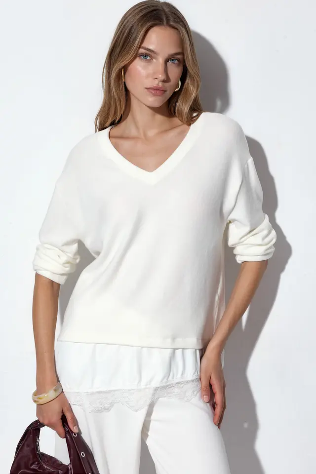 BUSEM Women’s V-neck Knit Sweater