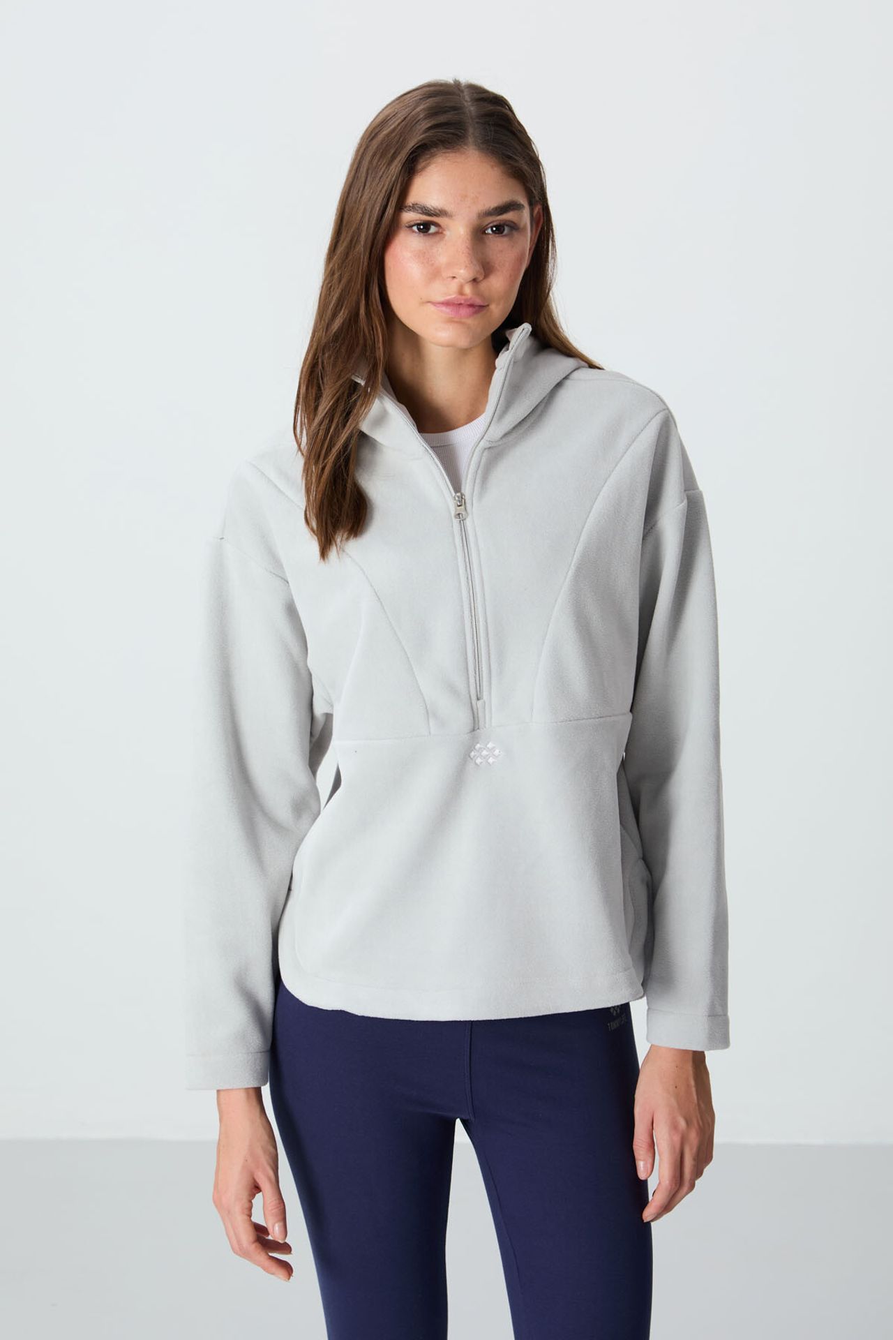 TOMMY Oversized Plush Half-zip Hooded Sweatshirt 1
