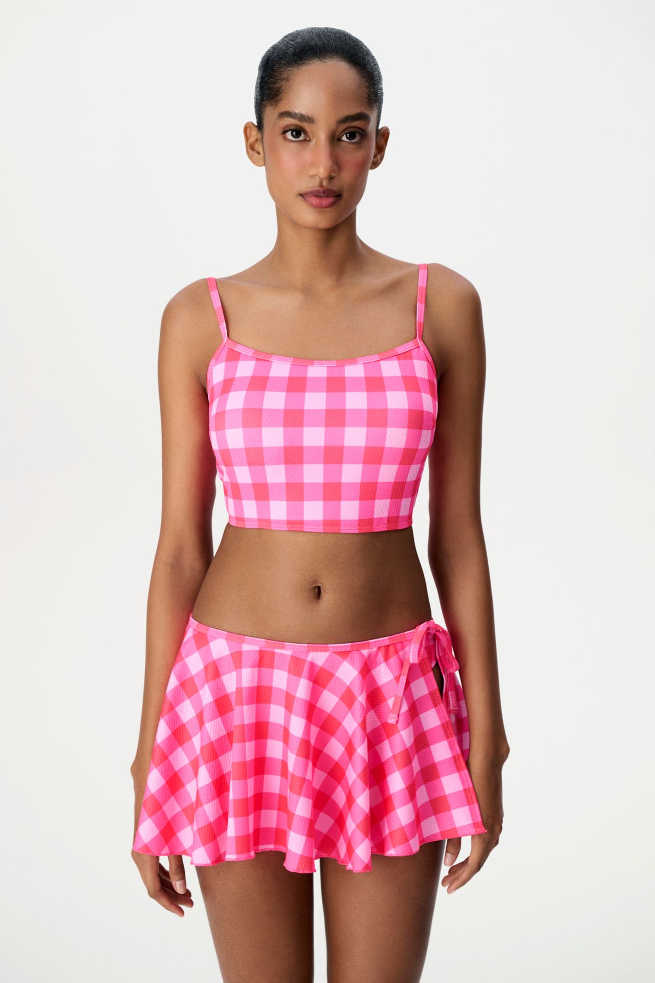 PENTI Ester Checkered Pattern Mid-Waist Pareo 3