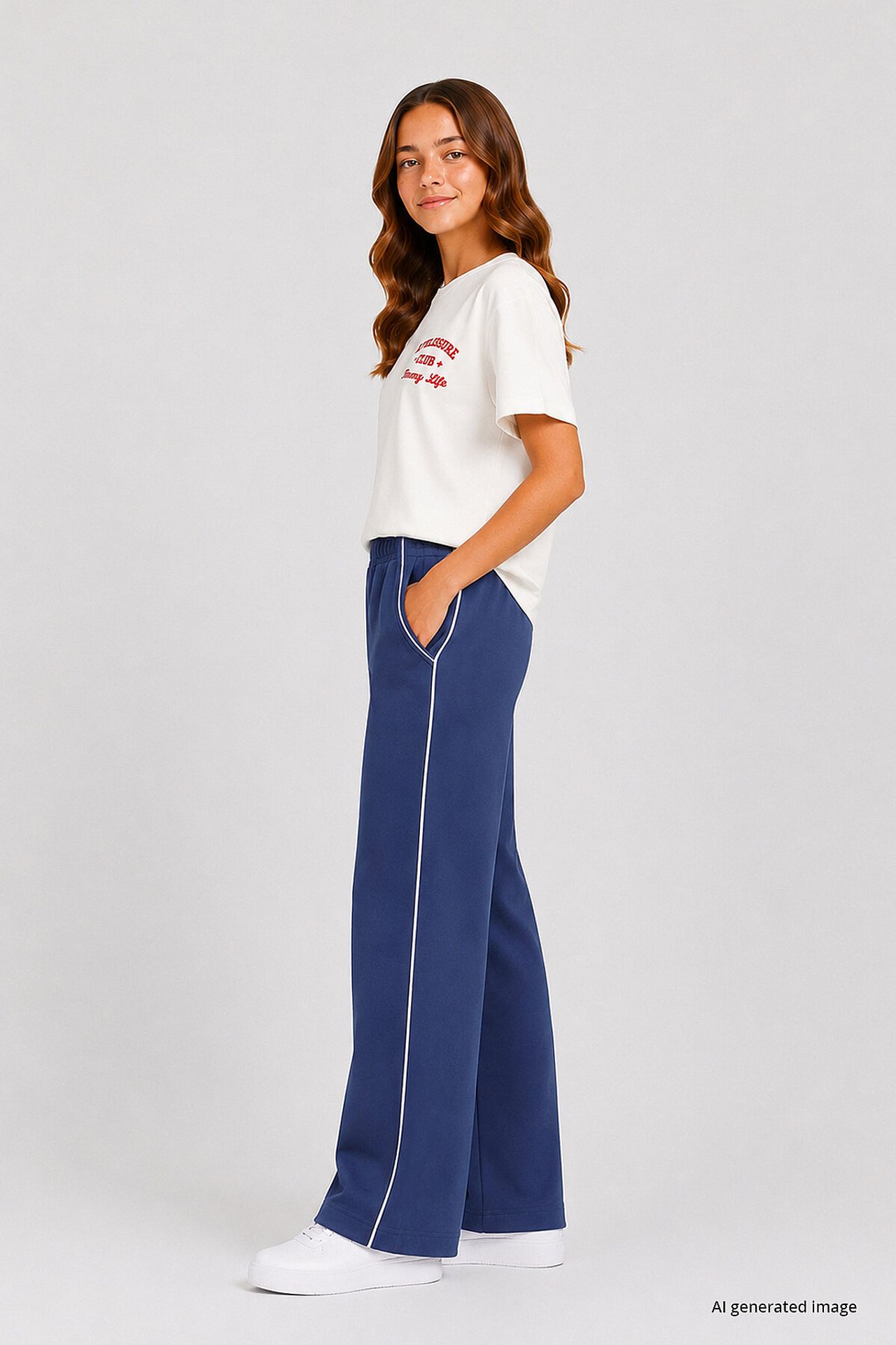 TOMMY Youth Elastic Waist Wide Leg Sweatpants 1