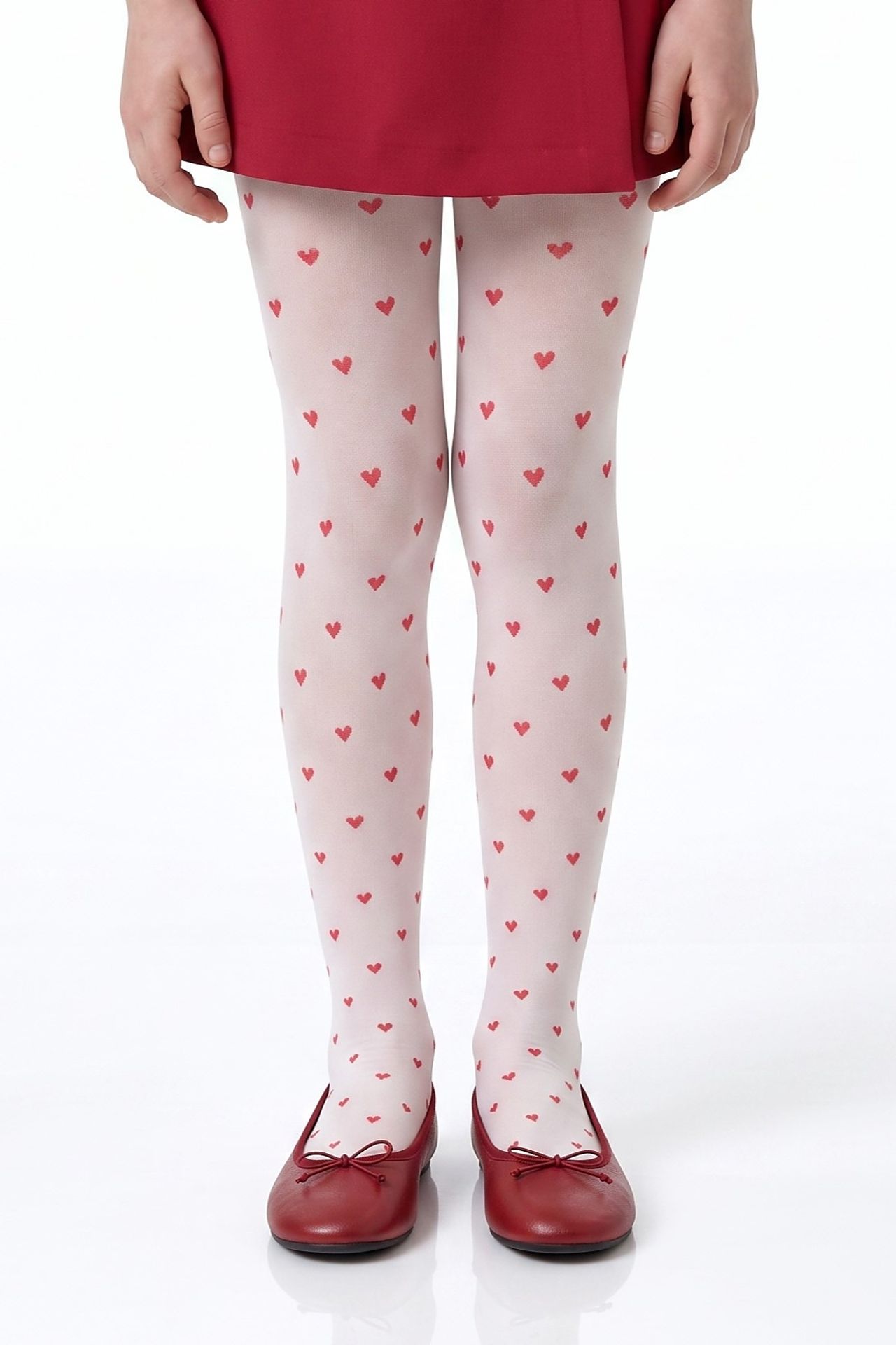 PENTI Girls' Little Heart Heart Pattern Tights 1