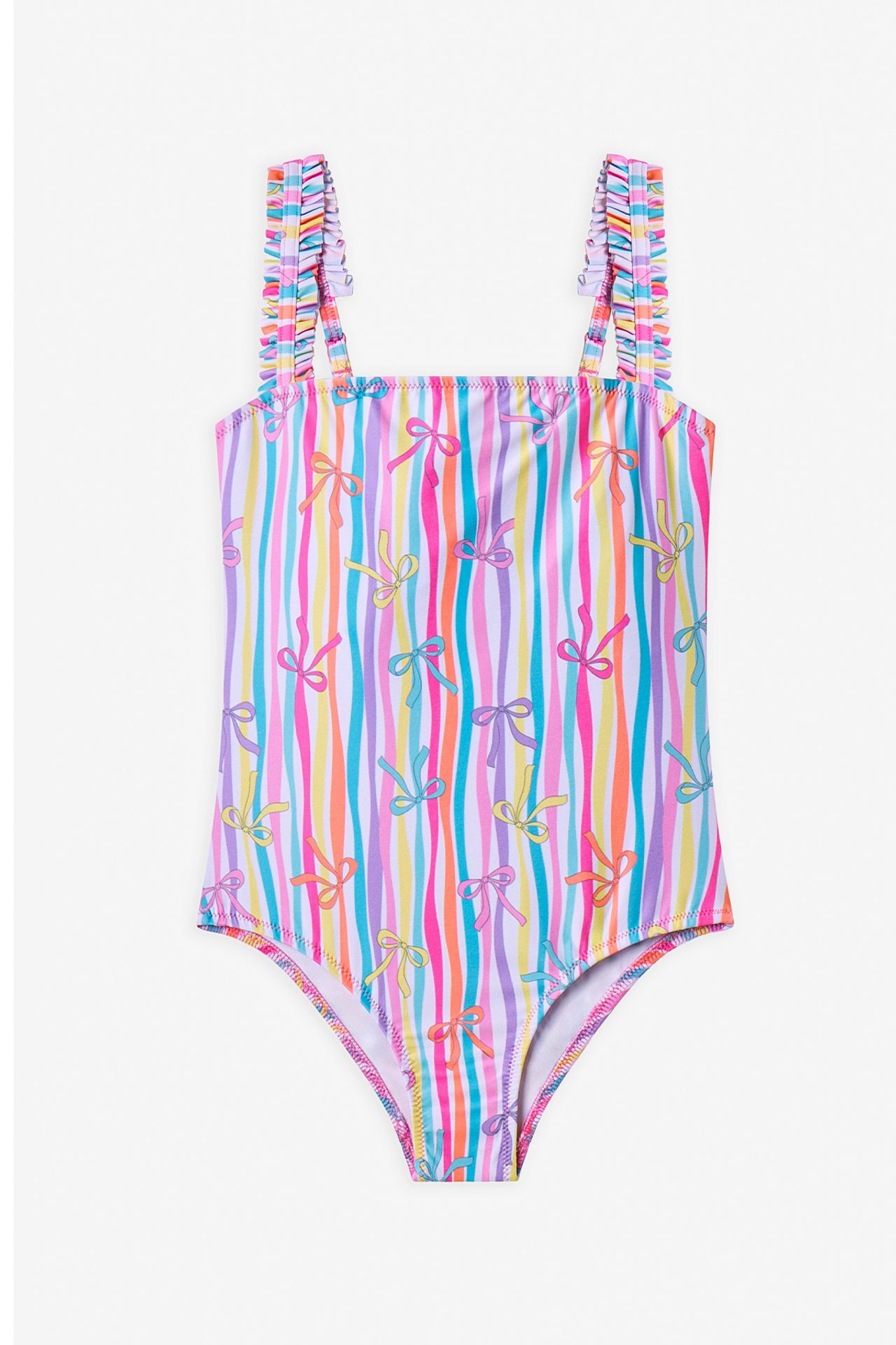 PENTI Girls' Ribbon Patterned Swimsuit 1