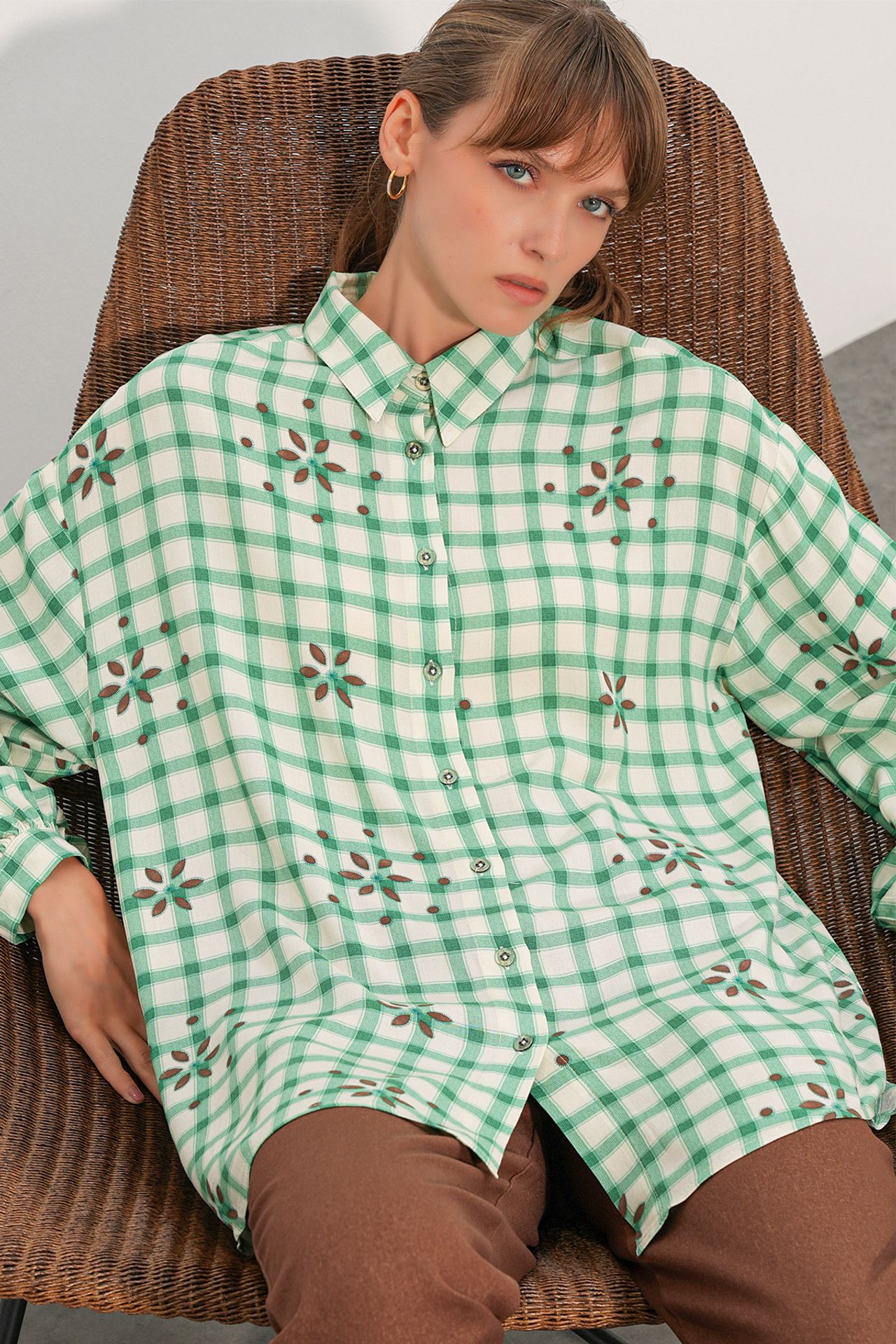 BDART Oversized Plaid Crepe Shirt 3