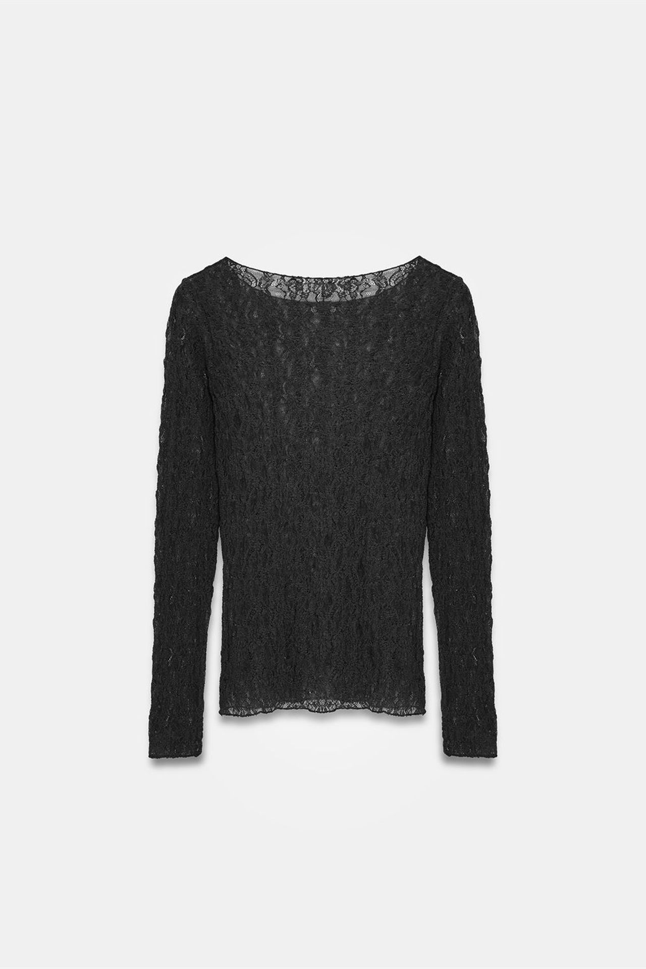 DILVIN Slim Fit Lace Boat Neck Blouse 6