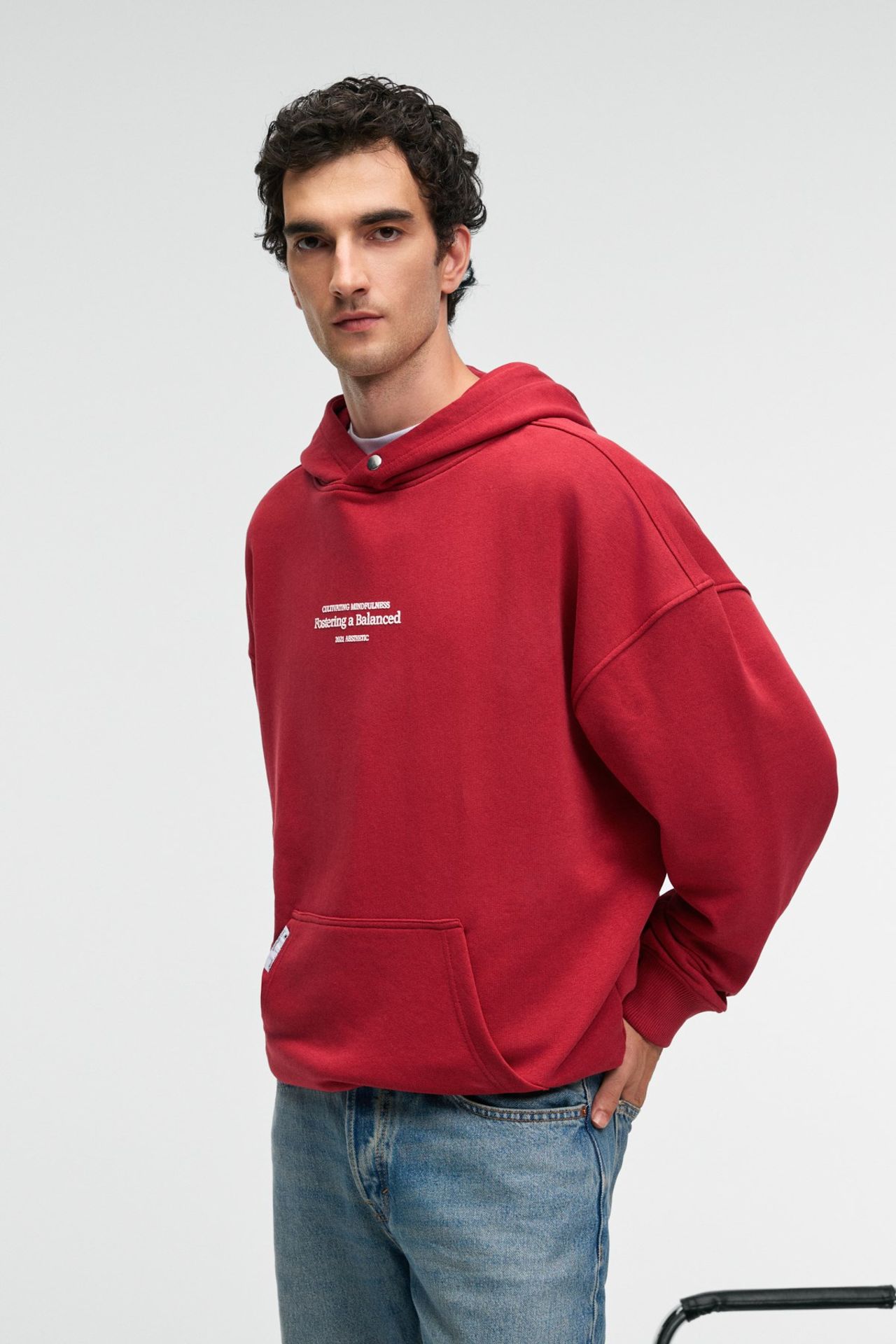 GRIMELANGE Baskılı Kapüşonlu Cepli Sweatshirt 4
