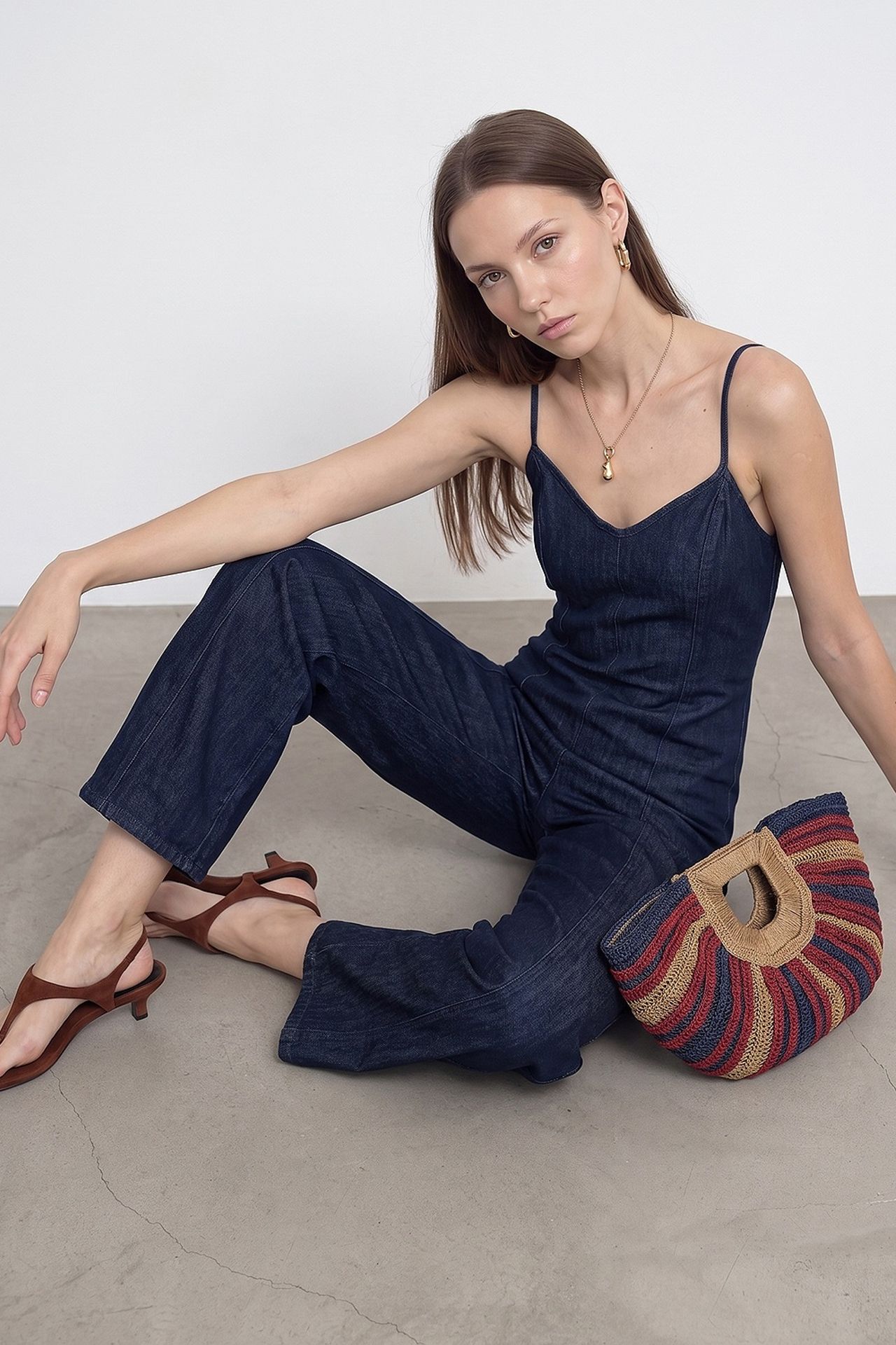 DILVIN Cotton Straight-Leg Jumpsuit