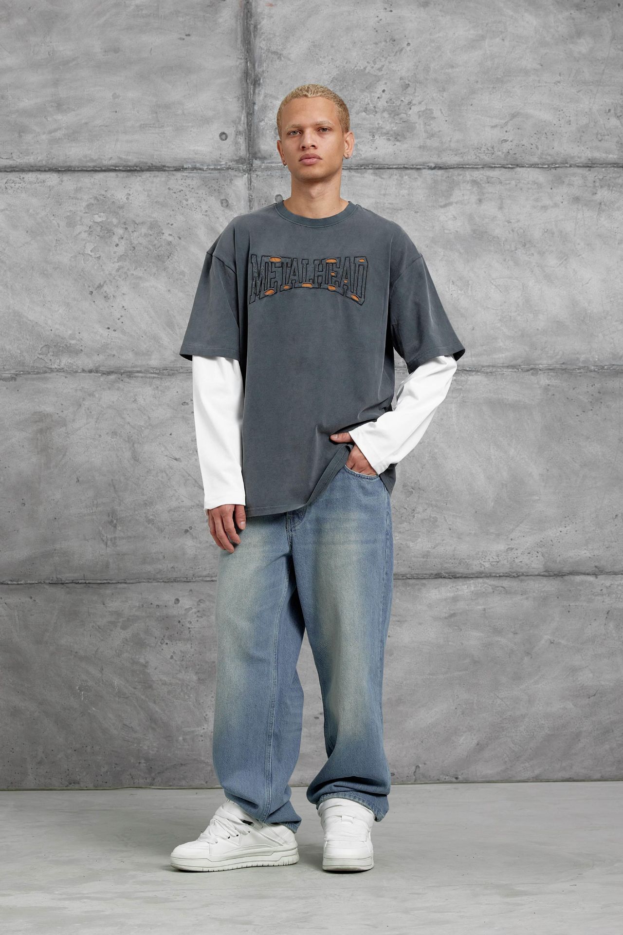 NOMARC Baskılı Bol Bisiklet Yaka Sweatshirt 5