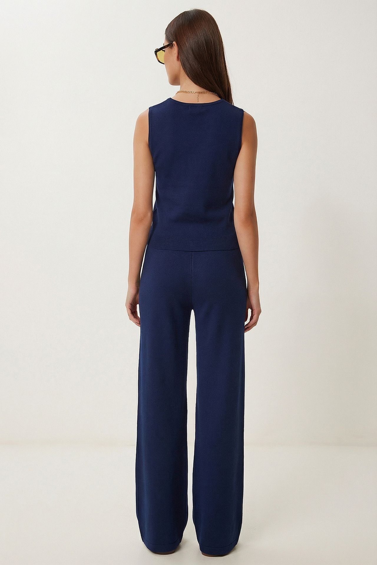 ISTANBUL High Waist V-neck Button-Up Wide Leg Co-ord Set 4