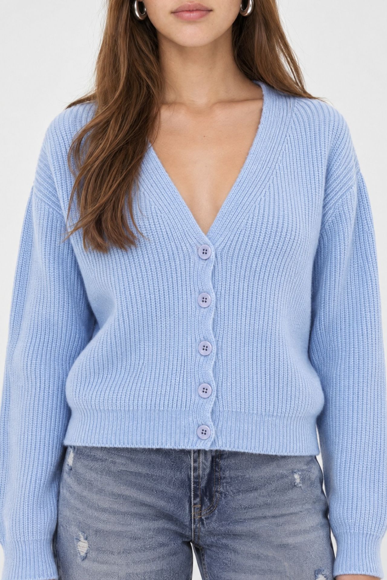 Mixray Textured V-Neck Button Cardigan 2