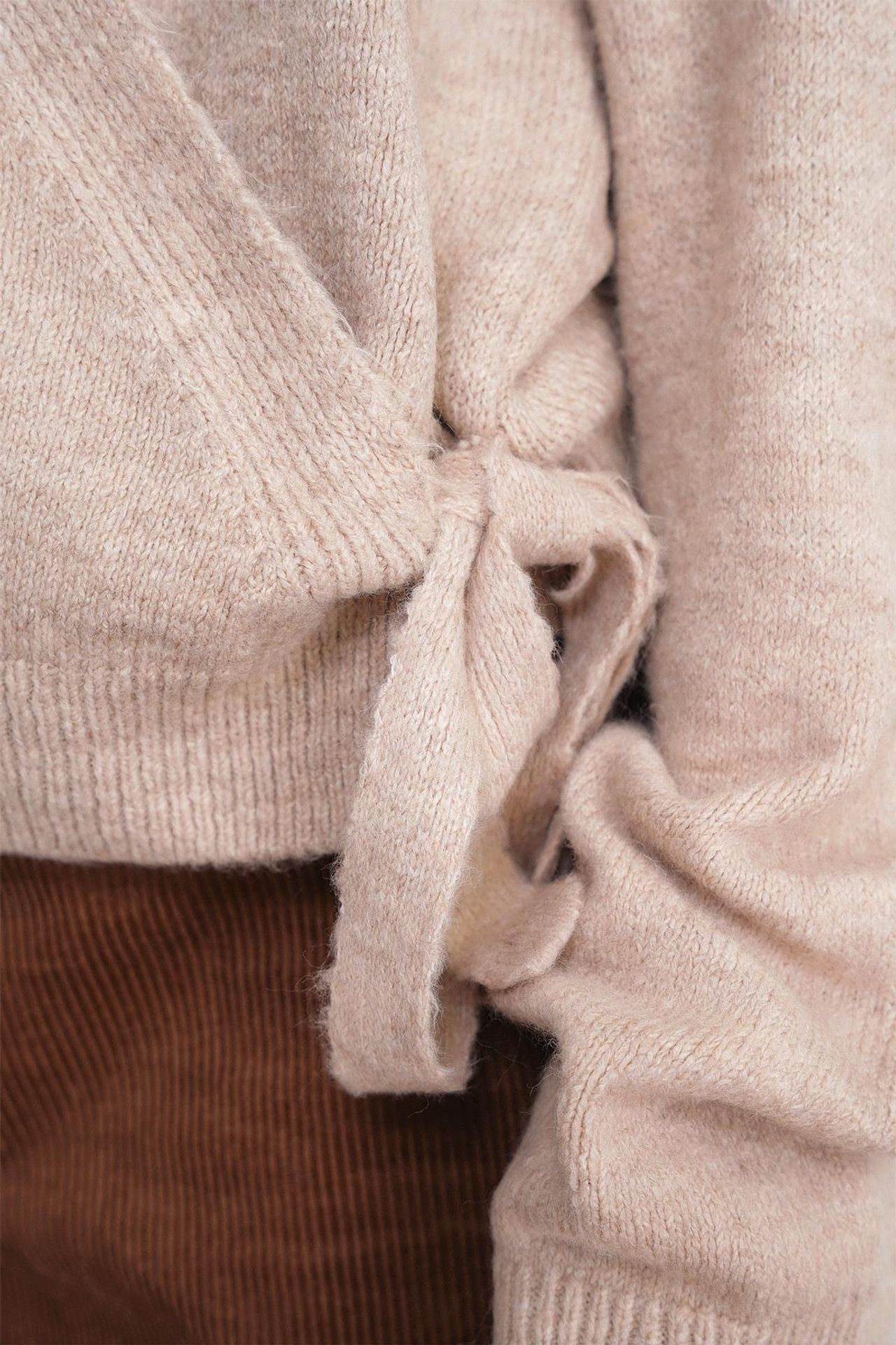 Mixray Ribbed V-Neck Tie-Front Cardigan 6