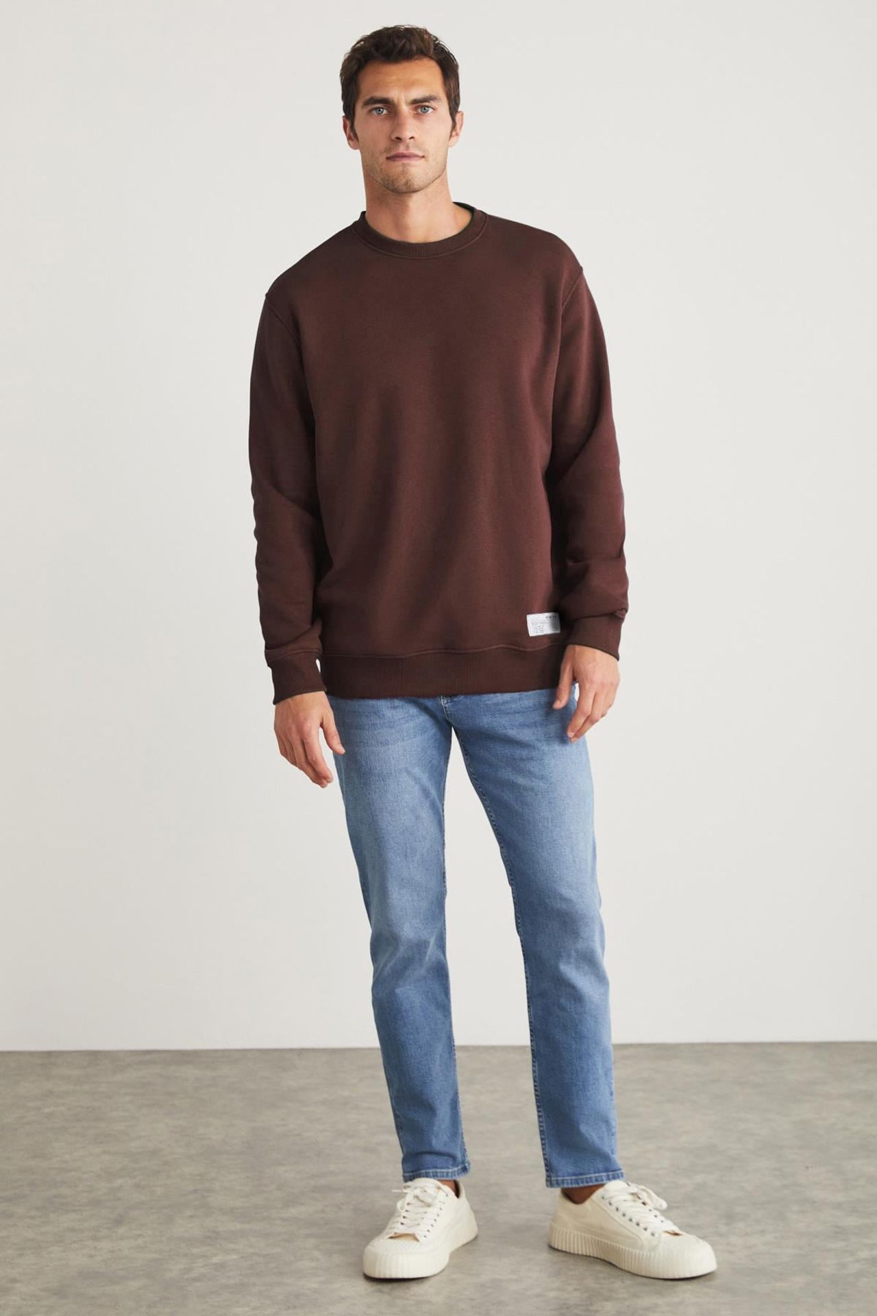 GRIMELANGE Bisiklet Yaka Nervürlü Sweatshirt 3