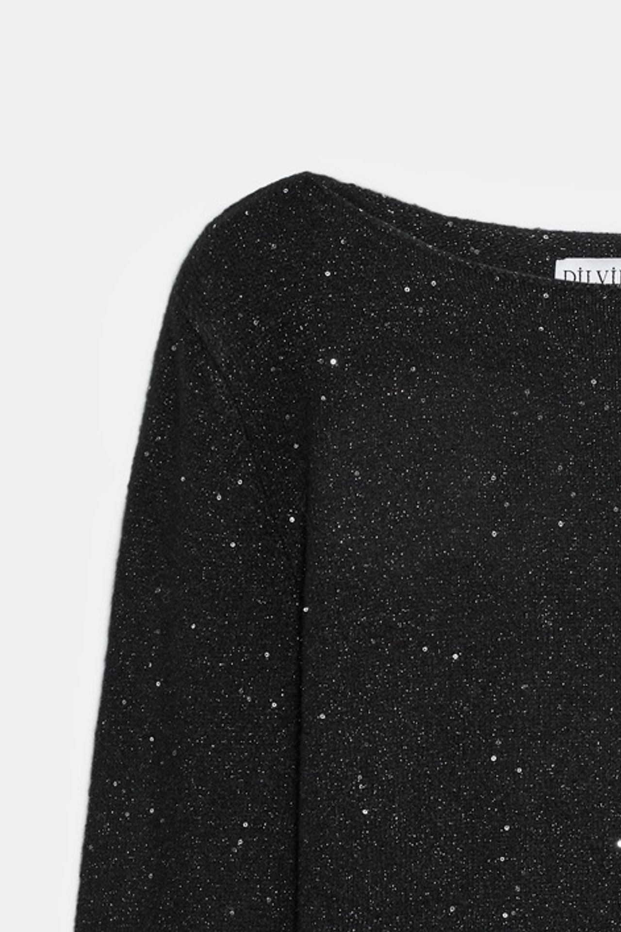 DILVIN Boat Neck Sequin Knit Sweater