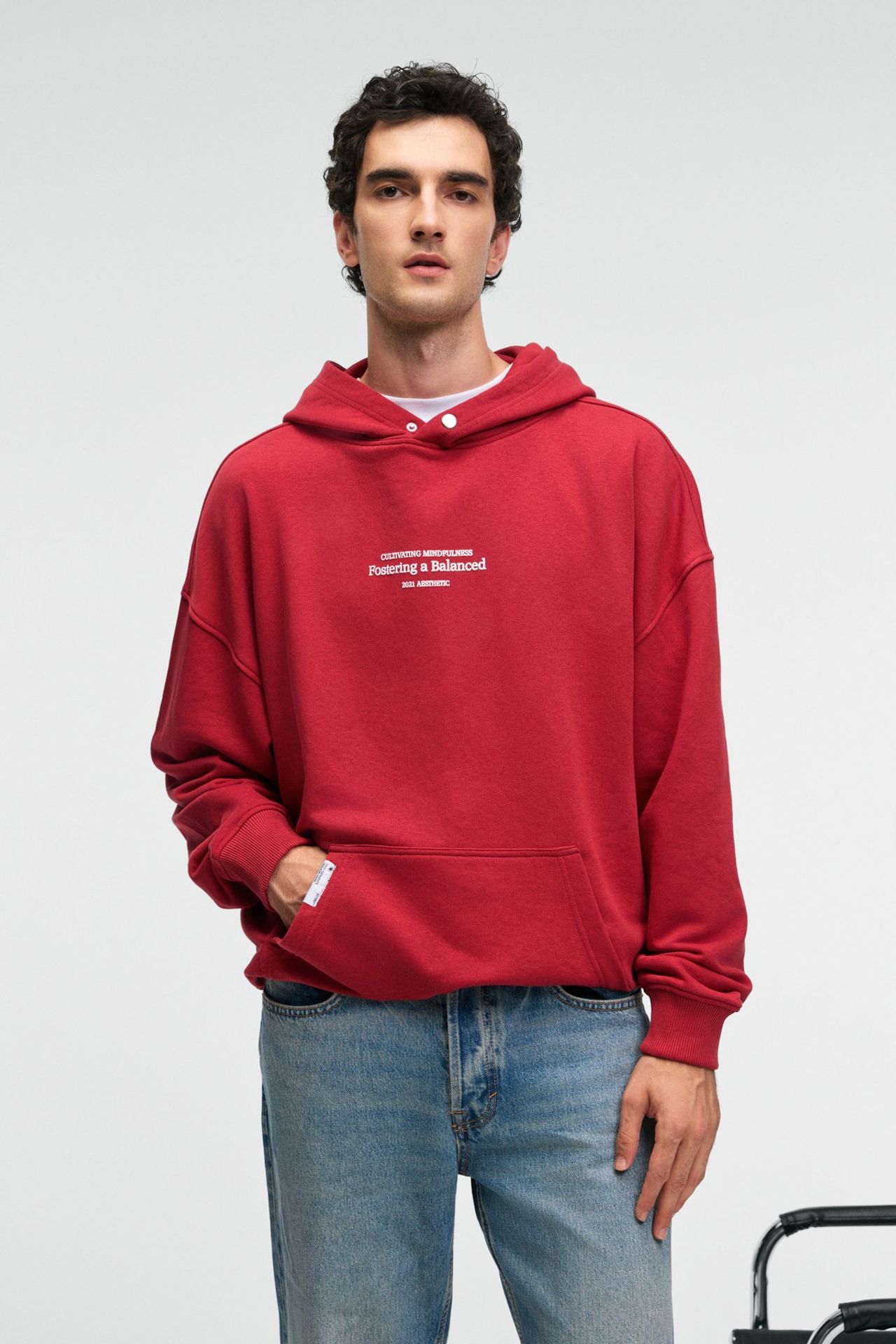GRIMELANGE Baskılı Kapüşonlu Cepli Sweatshirt 3