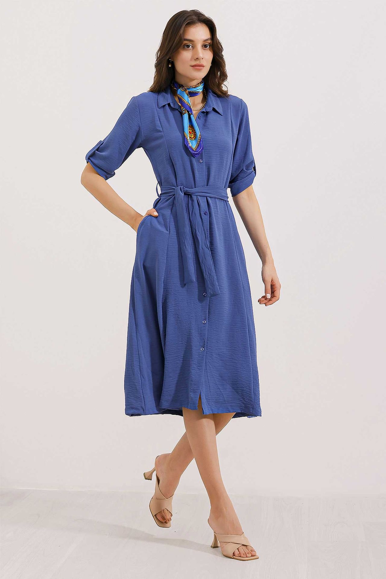 BDART Textured Midi Dress with Bow 2