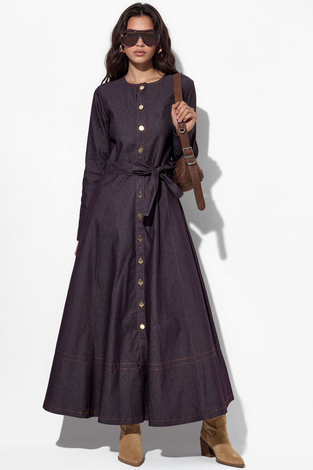 BDART Belted Denim Midi Dress