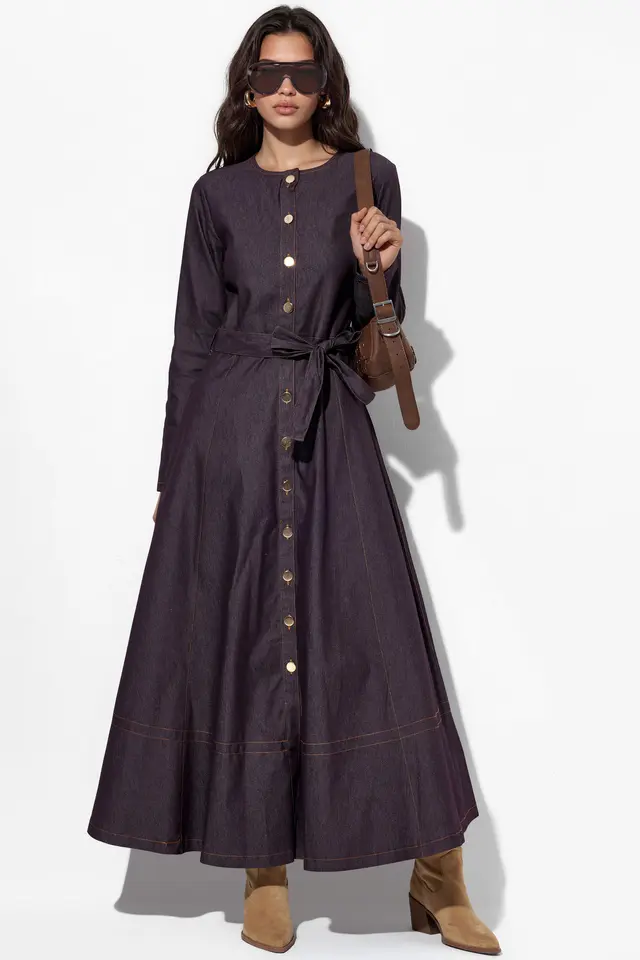 BDART Belted Denim Midi Dress