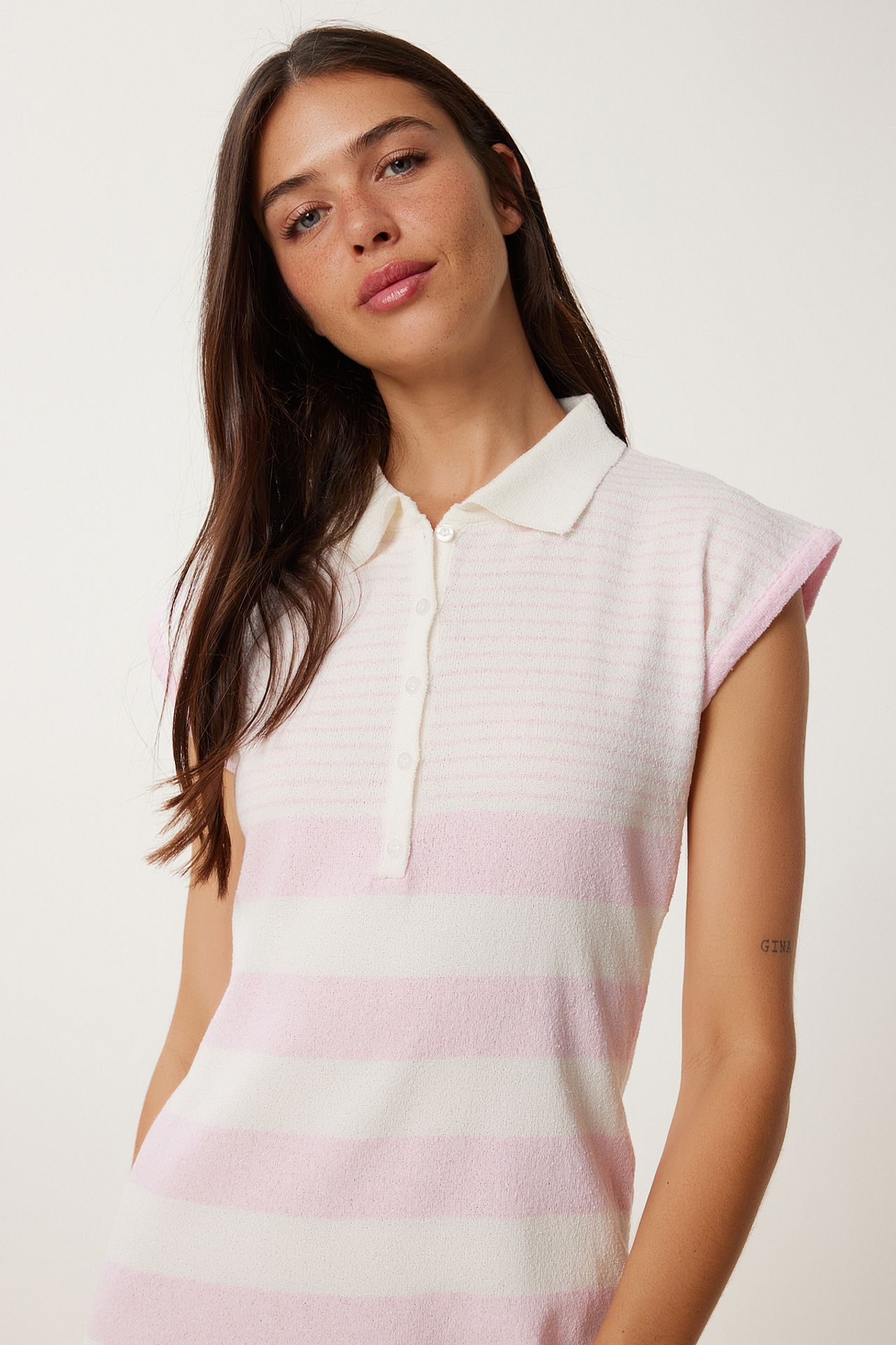 ISTANBUL Striped knit bodycon mini dress 2