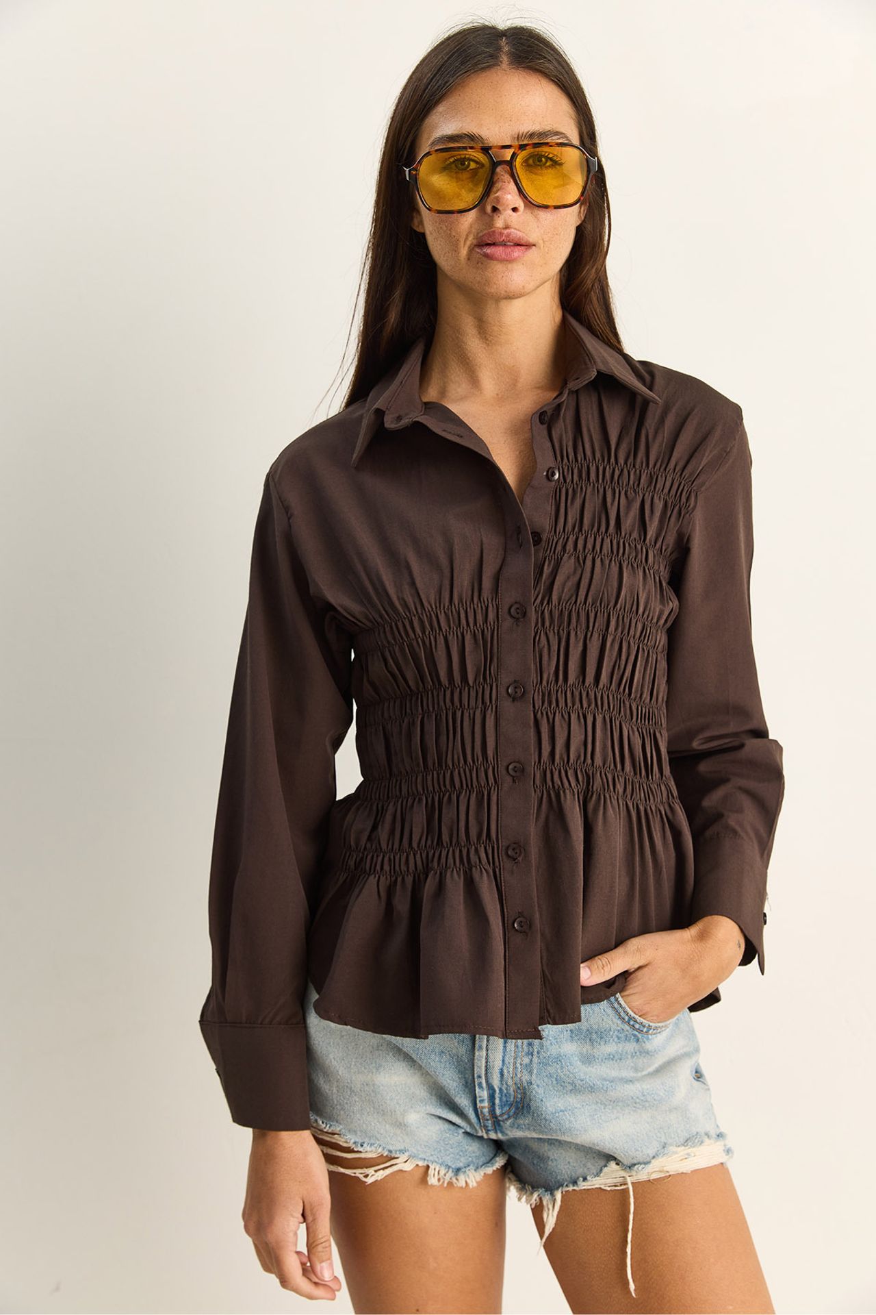 LUCCI Women's Regular-Fit Cotton-Blend Poplin Shirt 2