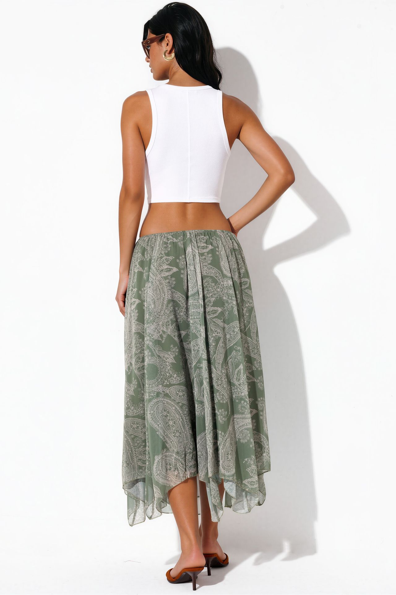 BDART High Waist A-Line Midi Skirt in Paisley Print 3