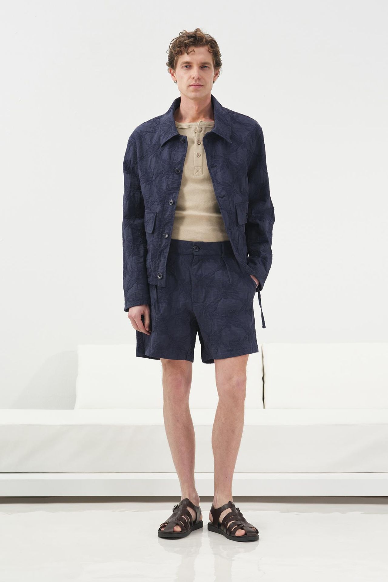 GIESTO Jacquard Patterned Button Closure Jacket 4