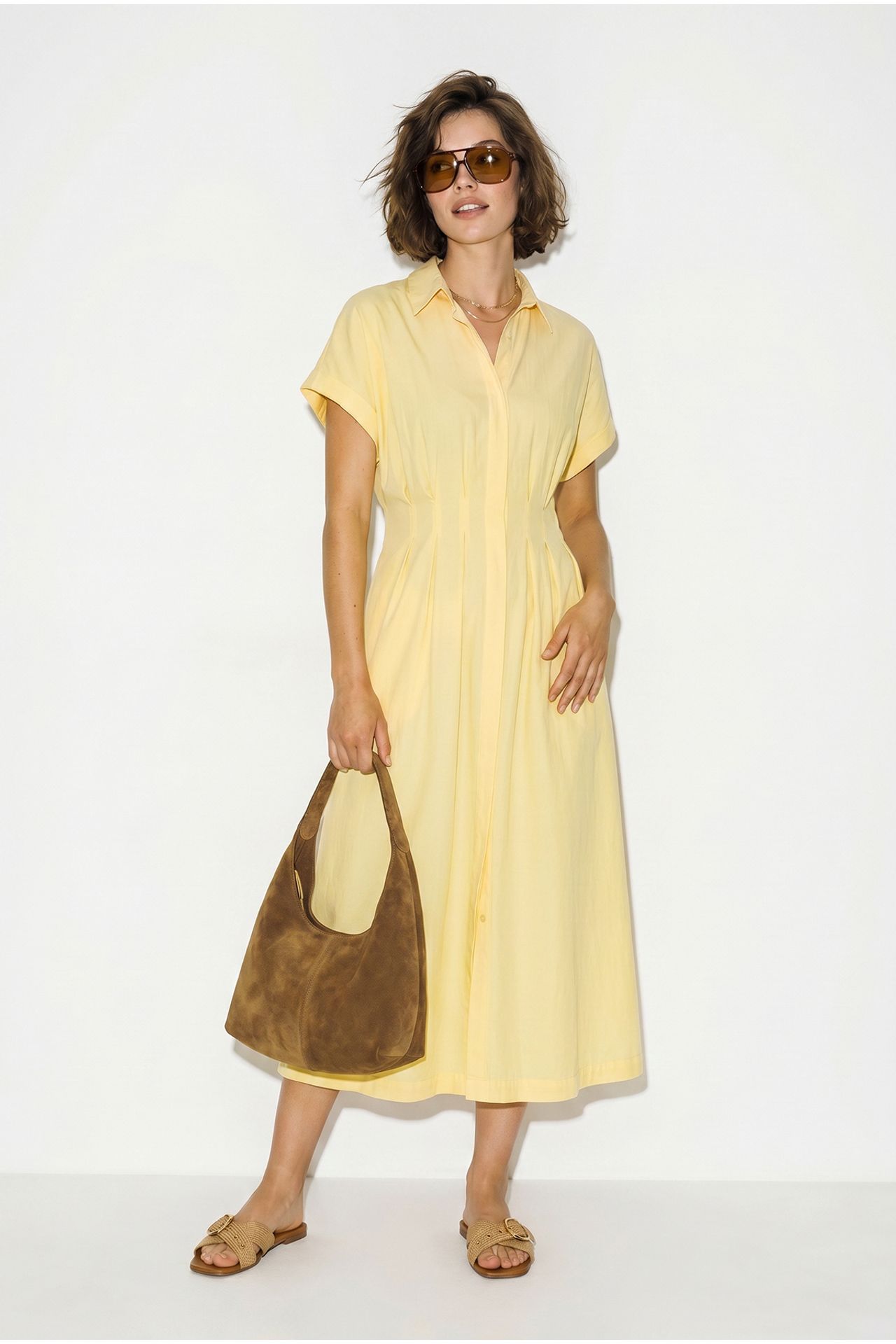 LUCCI Fitted Midi Shirt Dress 5