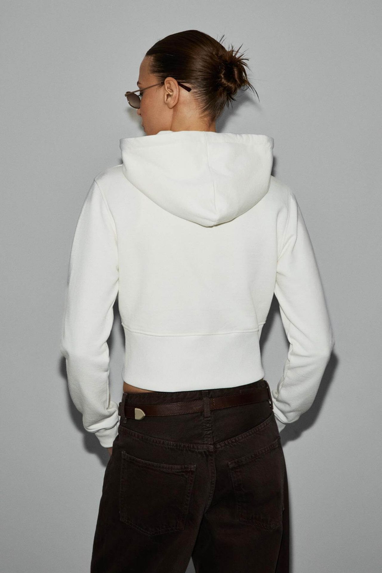 GRIMELANGE Kapüşonlu Logolu Fermuarlı Kısa Sweatshirt 6